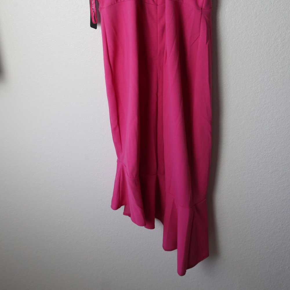Bebe Hot Pink Asymmetrical Dress Size L - Picture 9 of 10